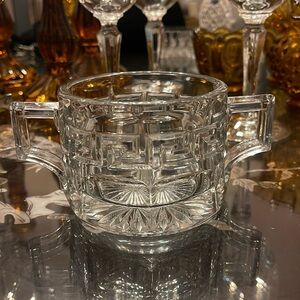 Rare Vintage Heisey Greek key bowl , stamped H in diamond